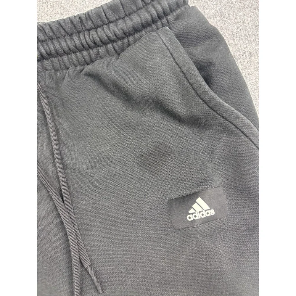 Adidas Sweatpants Mens Medium Black Fleece Joggers Side Stripe Colorblock Logo - Picture 7 of 10